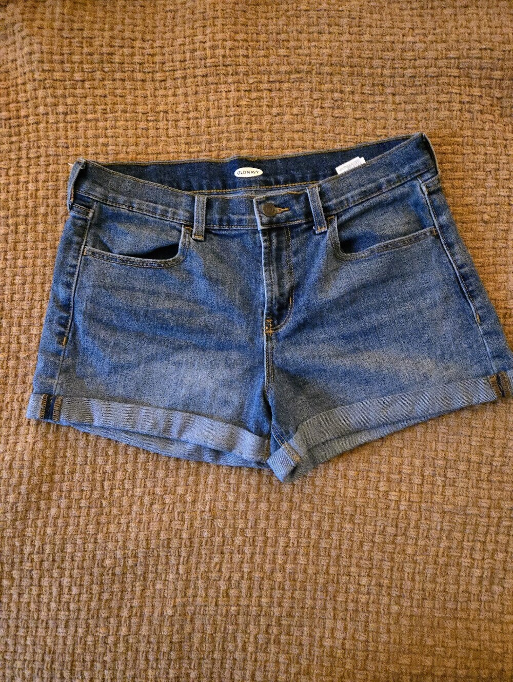 Old Navy Dark Blue Denim Rolled-Hem Women's Shorts Size 8